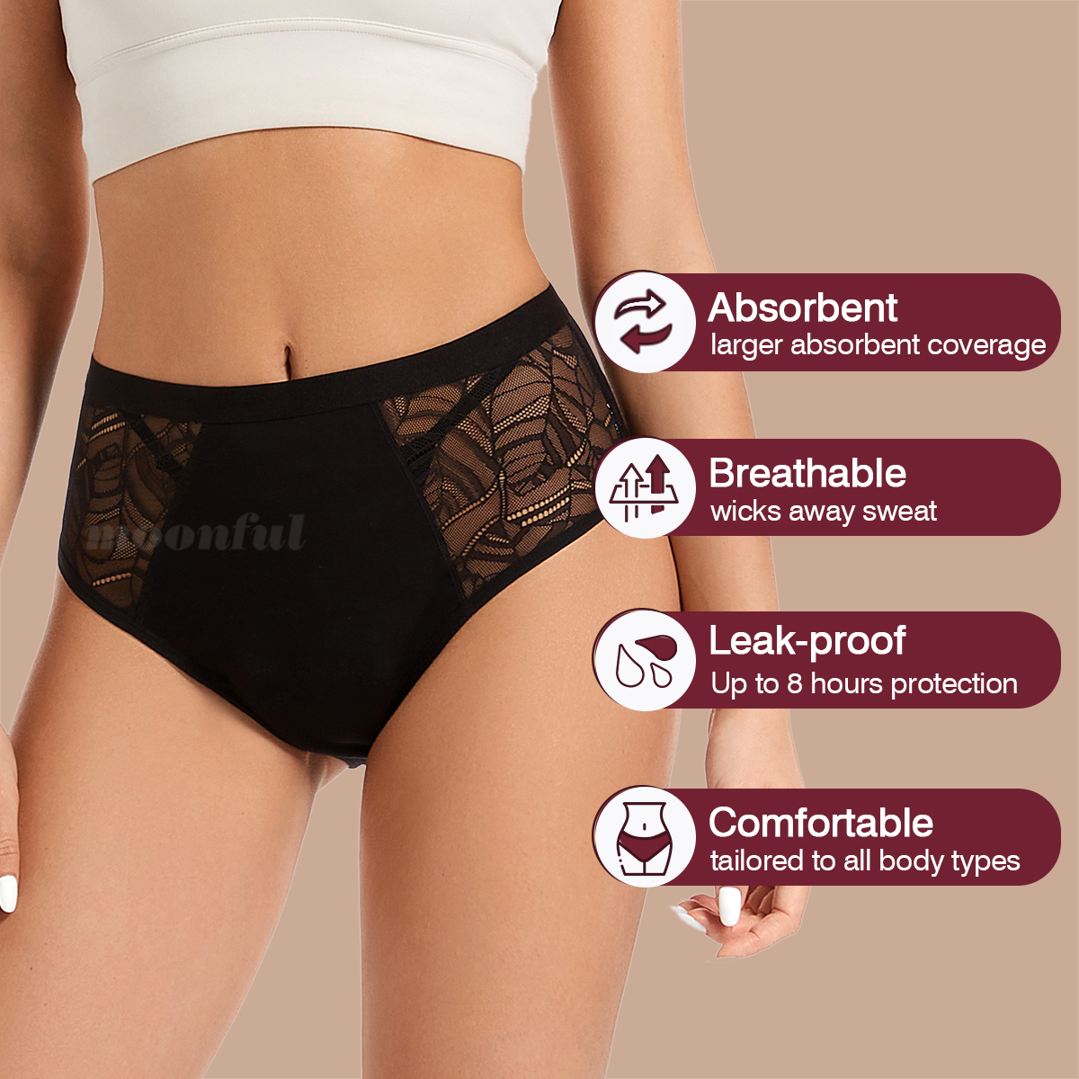 Moonful Women's Menstrual Pant - Period Panty Absorbent incelemesi ve fiyatı
