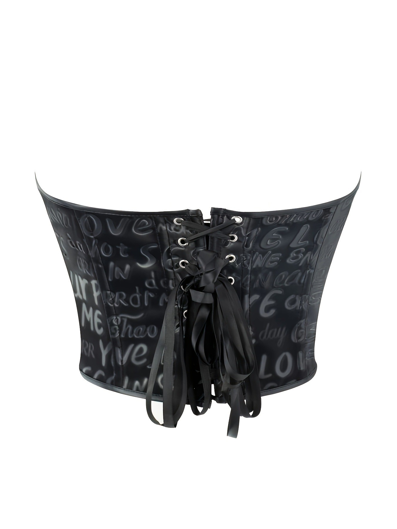 Black letter printed strapless - Corset Waist Cinch incelemesi ve fiyatı