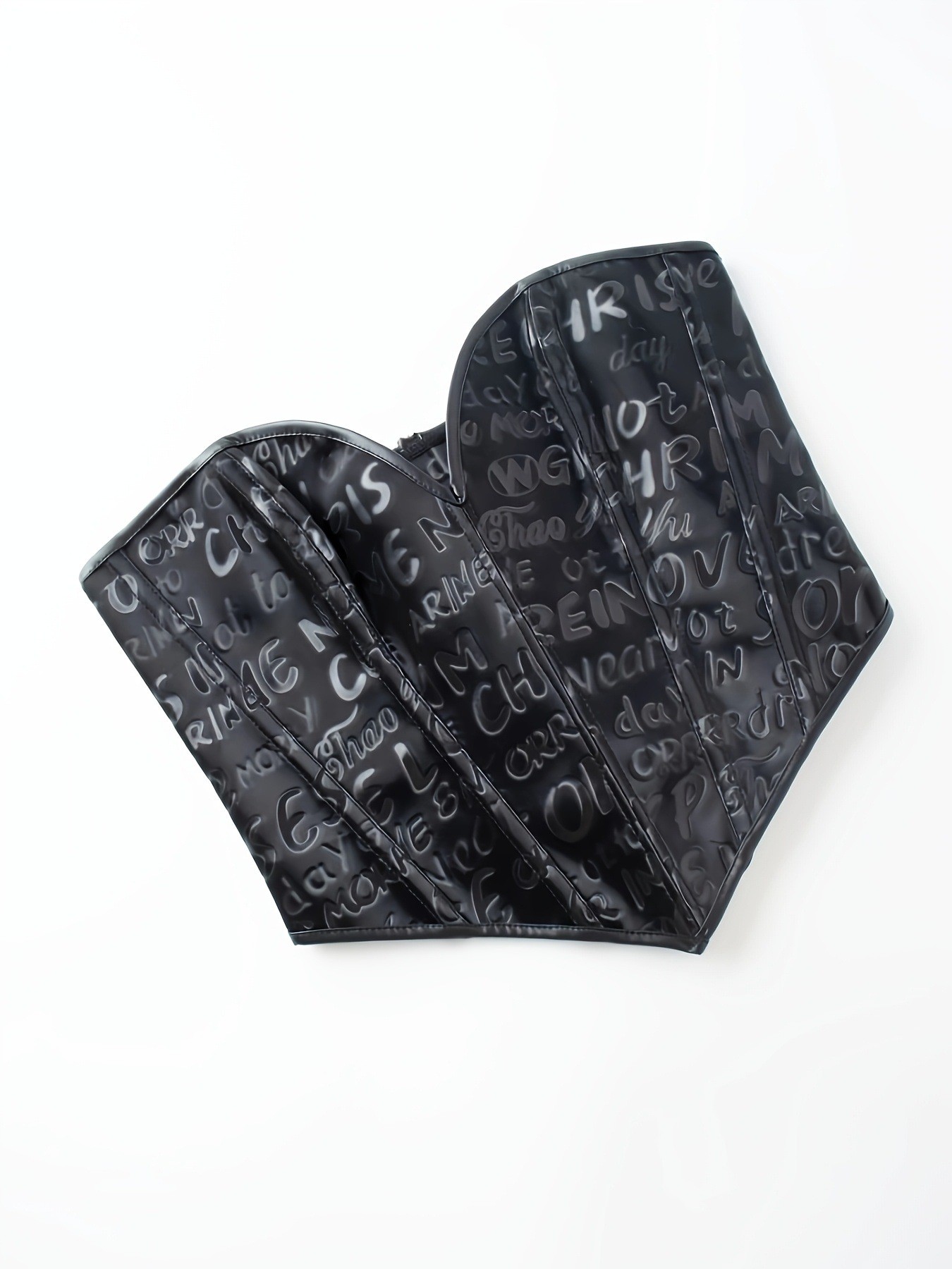 Black letter printed strapless - Corset Waist Cinch incelemesi ve fiyatı