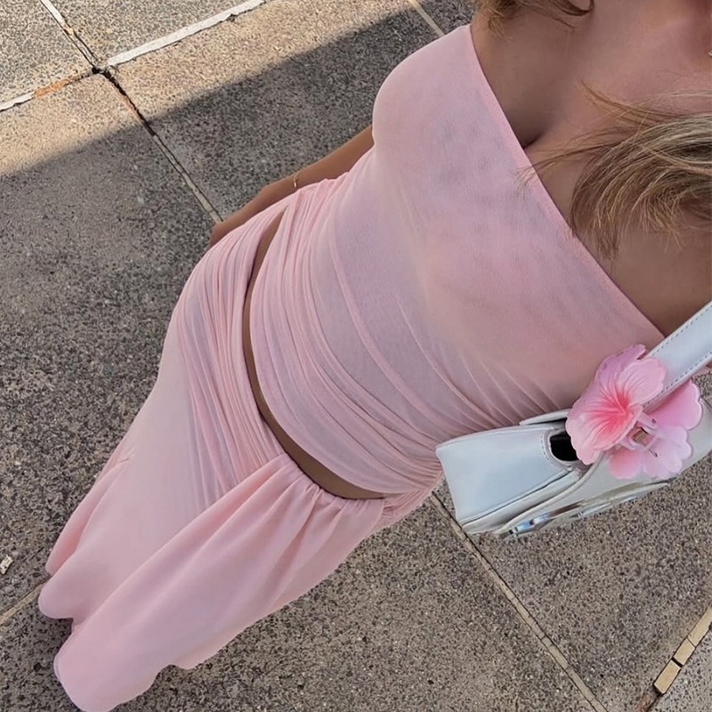 Tuularose Pink Long Dress 2-Pi - Strapless Bra Backless incelemesi ve fiyatı