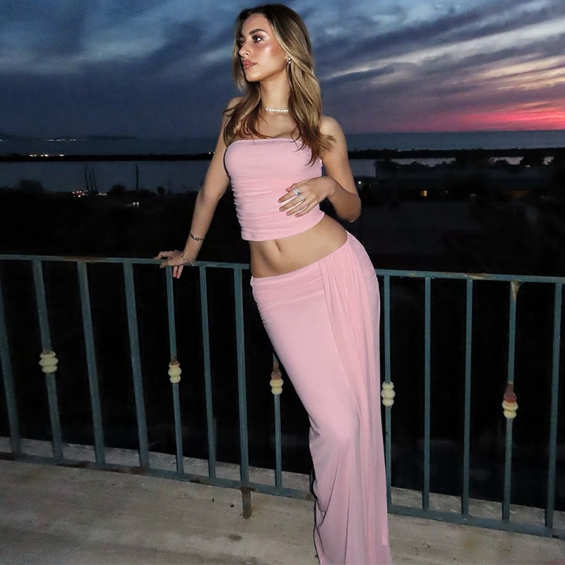 Tuularose Pink Long Dress 2-Pi - Strapless Bra Backless incelemesi ve fiyatı