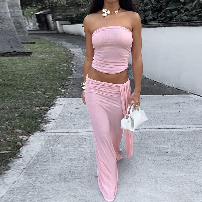Tuularose Pink Long Dress 2-Pi - Strapless Bra Backless incelemesi ve fiyatı
