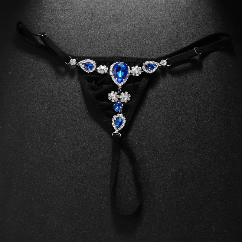 Fashion Blue Crystal Bikini Th - Thong Bikini Women incelemesi ve fiyatı