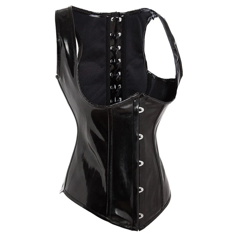 Black PU Leather Corset Gothic - Corset Waist Cinch incelemesi ve fiyatı