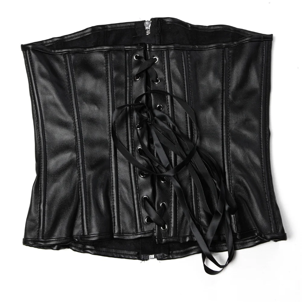 Black Short Zipper PU Faux Lea - Corset Waist Cinch incelemesi ve fiyatı