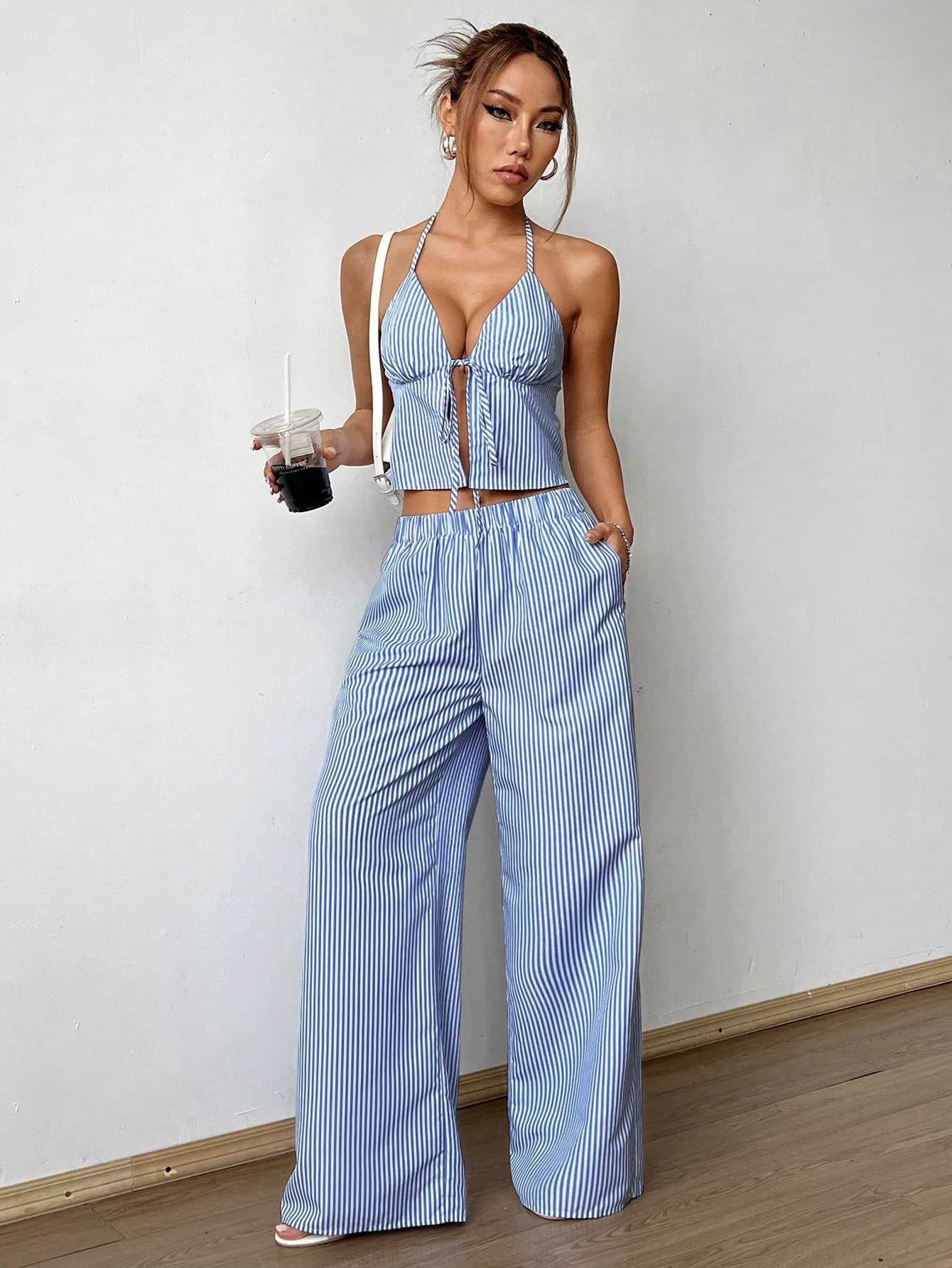 Striped Lace Up Camisole Colla - Cami Top Lace incelemesi ve fiyatı