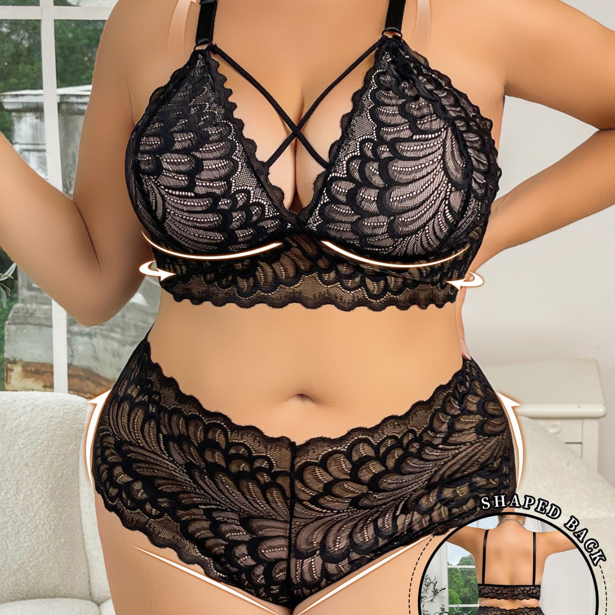 Plus Size Lingerie Set Wire-Fr - Seamless Underwear Women incelemesi ve fiyatı