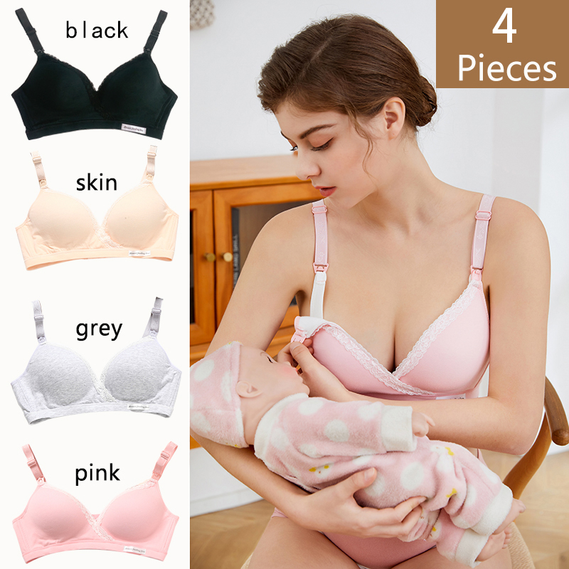 4Pcs New Cotton Wirefree Nursi - Nursing Bra Sleep incelemesi ve fiyatı