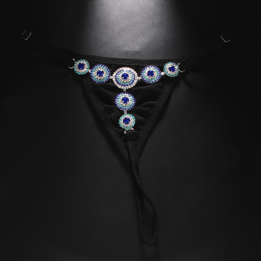 Rhinestone Evil Eye Thong Biki - Thong Bikini Women incelemesi ve fiyatı