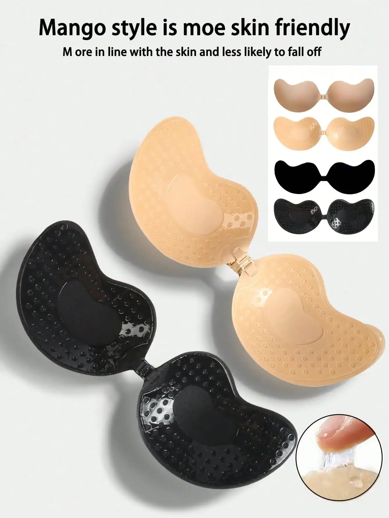 4pcs/Set (2 Black + 2 Nude) St - Strapless Bra Backless incelemesi ve fiyatı