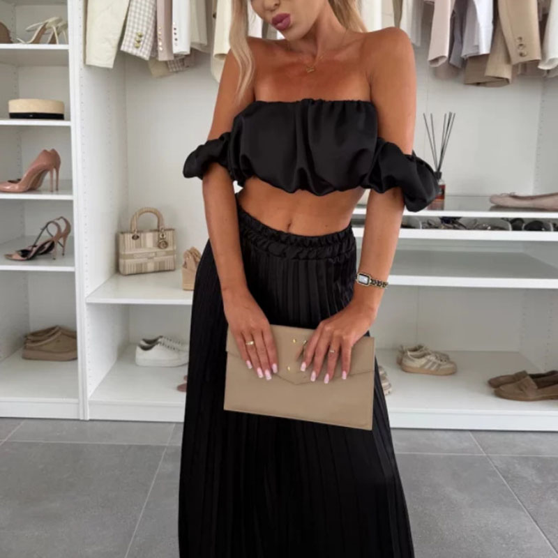 Sexy Solid Satin Pleated Two P - Strapless Bra Backless incelemesi ve fiyatı