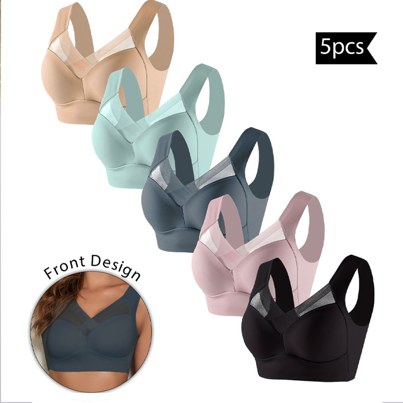 5PCS Women Sports Bras Full Cu - Bralette Wireless Soft incelemesi ve fiyatı