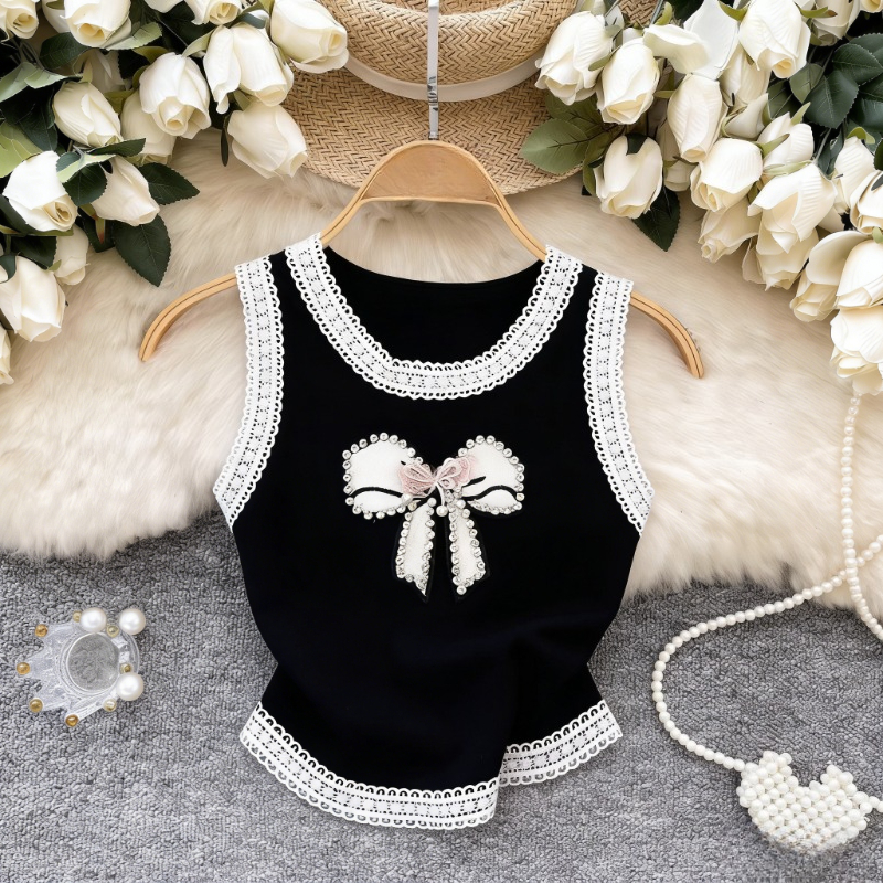 White Lace Trim Rhinestone Bow - Cami Top Lace incelemesi ve fiyatı
