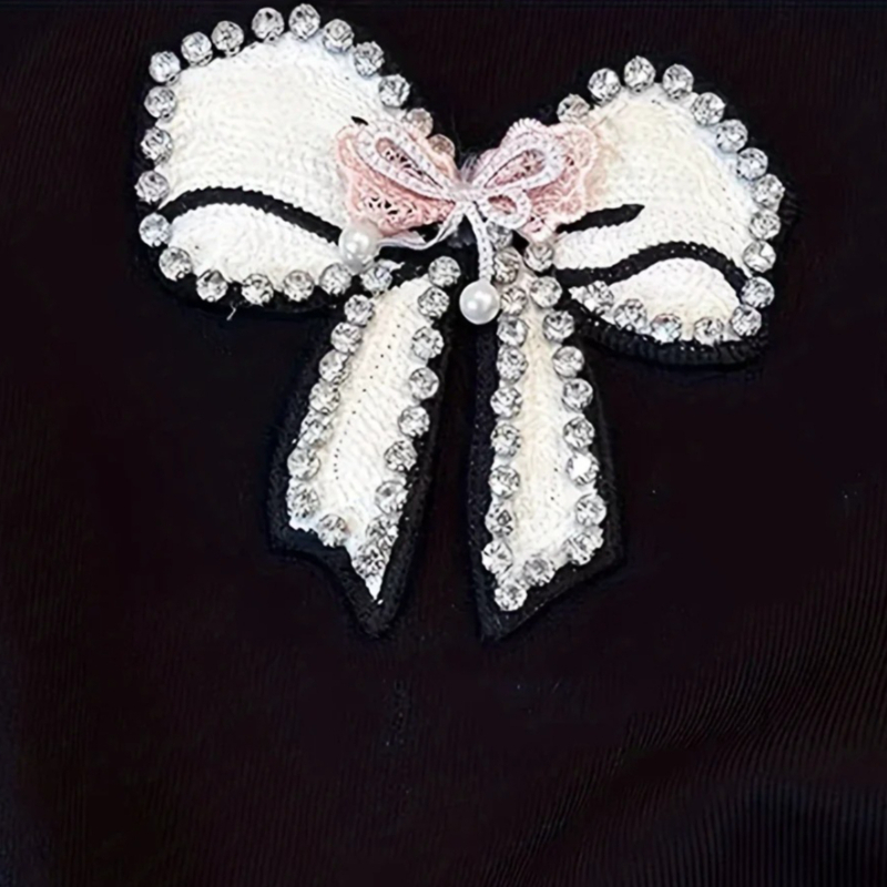 White Lace Trim Rhinestone Bow - Cami Top Lace incelemesi ve fiyatı